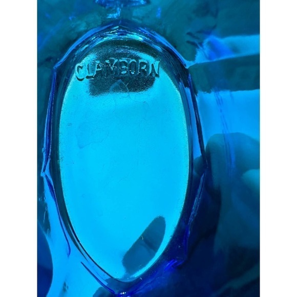 Vintage Clamborn colonial blue glass spoon holder - Picture 8 of 8